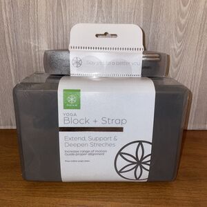 Gaiam Yoga Block + Yoga Strap Combo Set